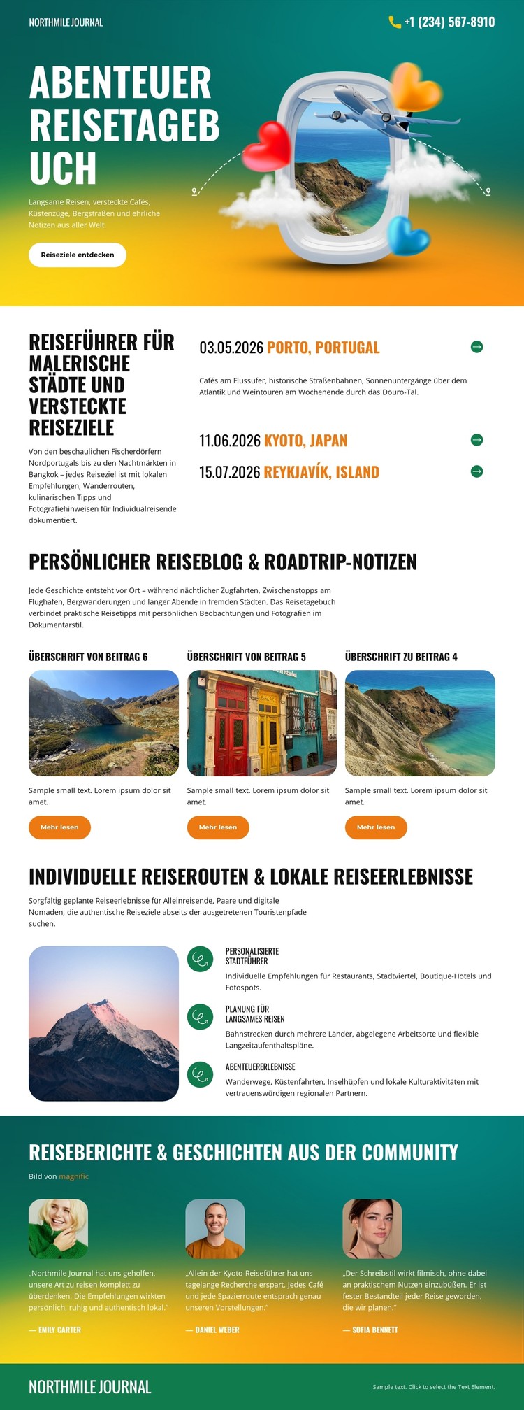 Reisetagebuch CSS-Vorlage