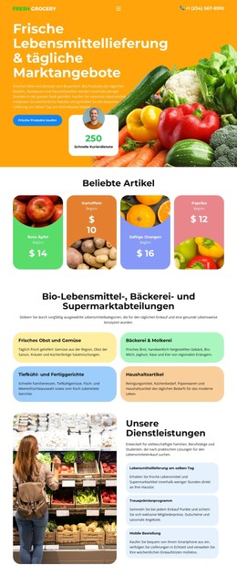 Lebensmittelgeschäft - HTML-Vorlagencode