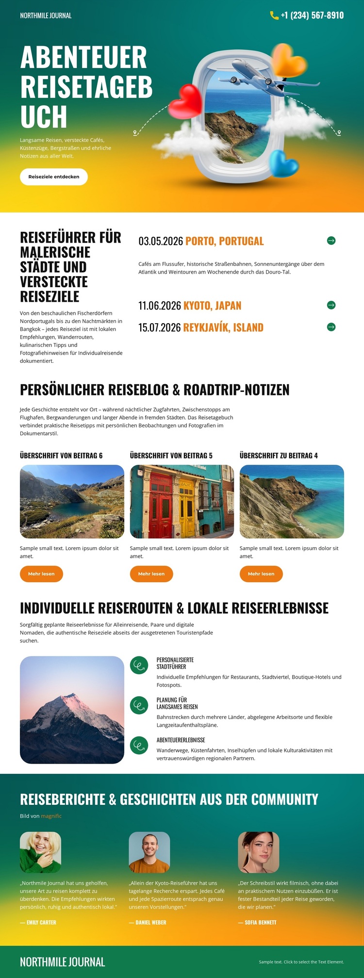 Reisetagebuch WordPress-Theme