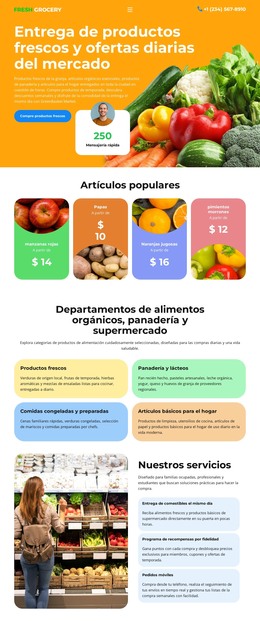 Tienda De Comestibles: Código De Plantilla HTML