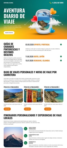 Diario Personal De Viaje - Tema De WordPress Multipropósito