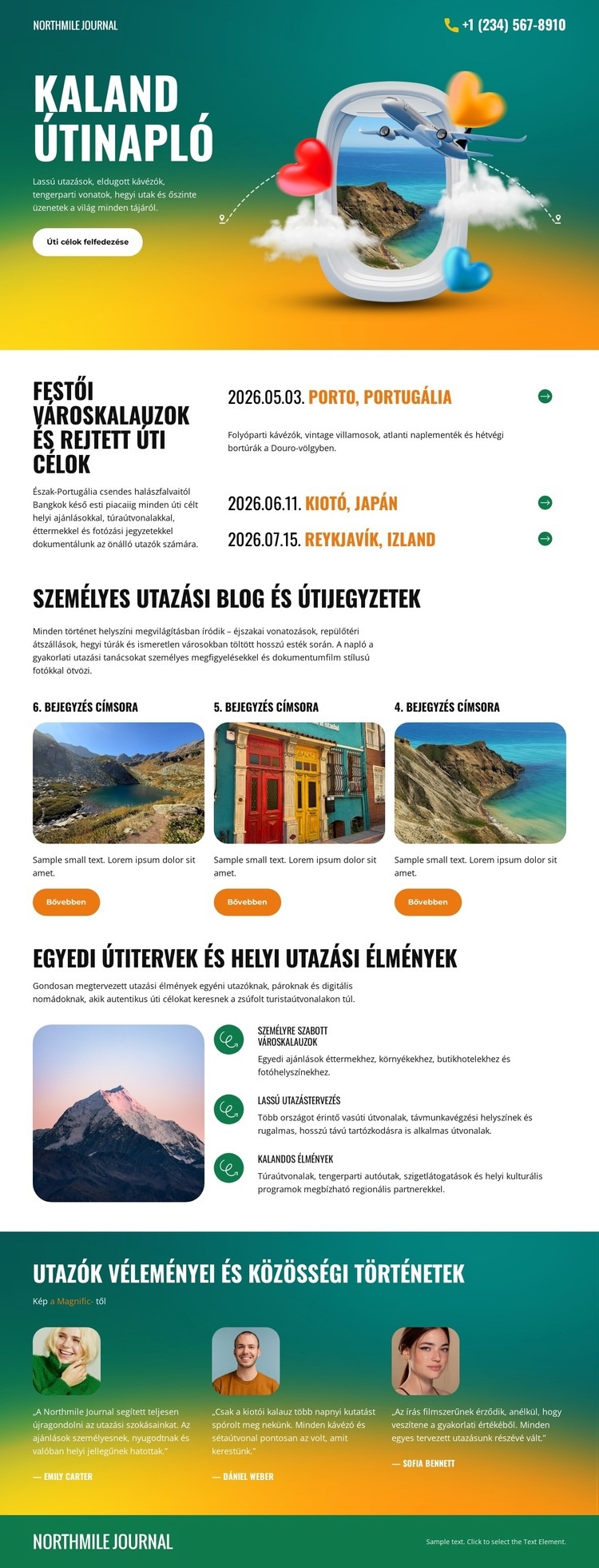 Utazási személyes napló Sablon