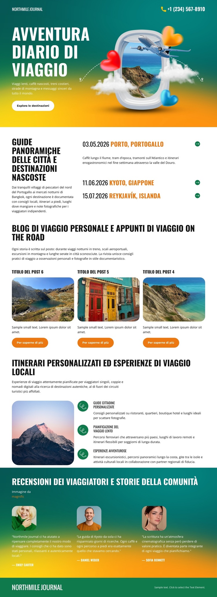 Diario di viaggio personale Tema WordPress