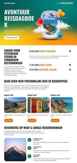 Reisdagboek - Website-Ontwerpsjabloon
