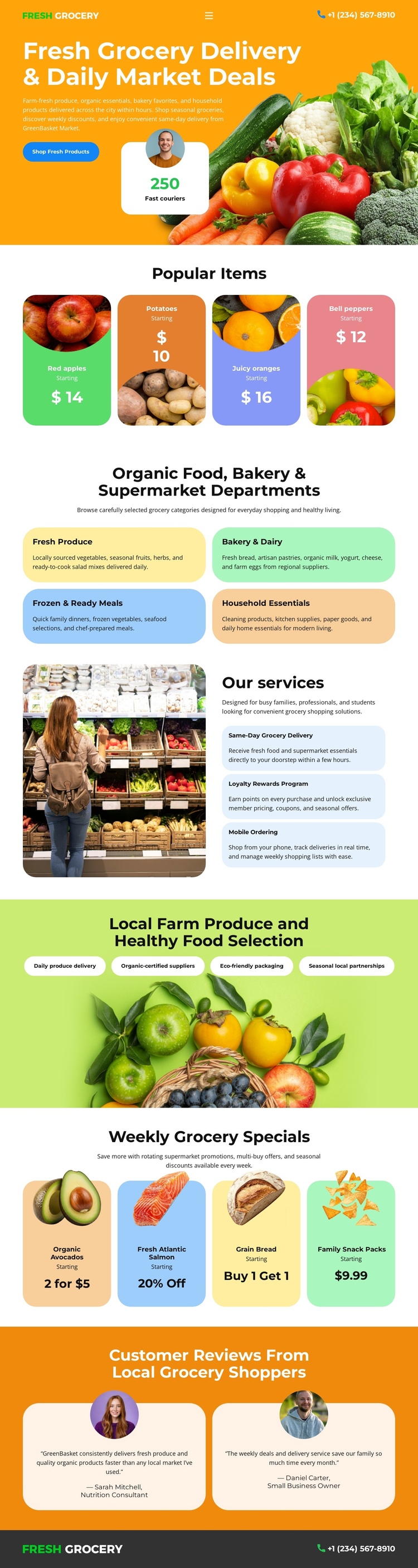 Grocery Store One Page Template