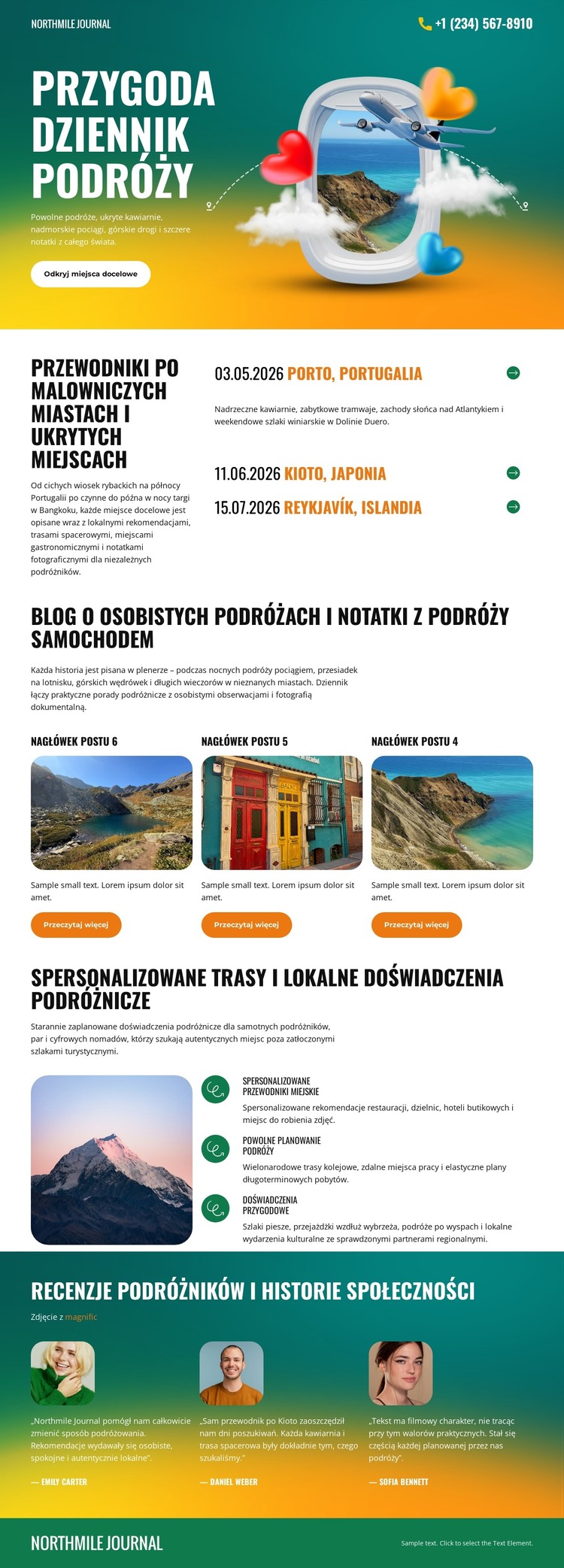 Dziennik podróży Szablon HTML