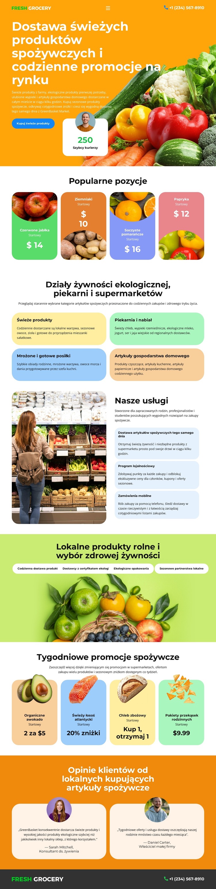 Sklep spożywczy Szablon witryny sieci Web