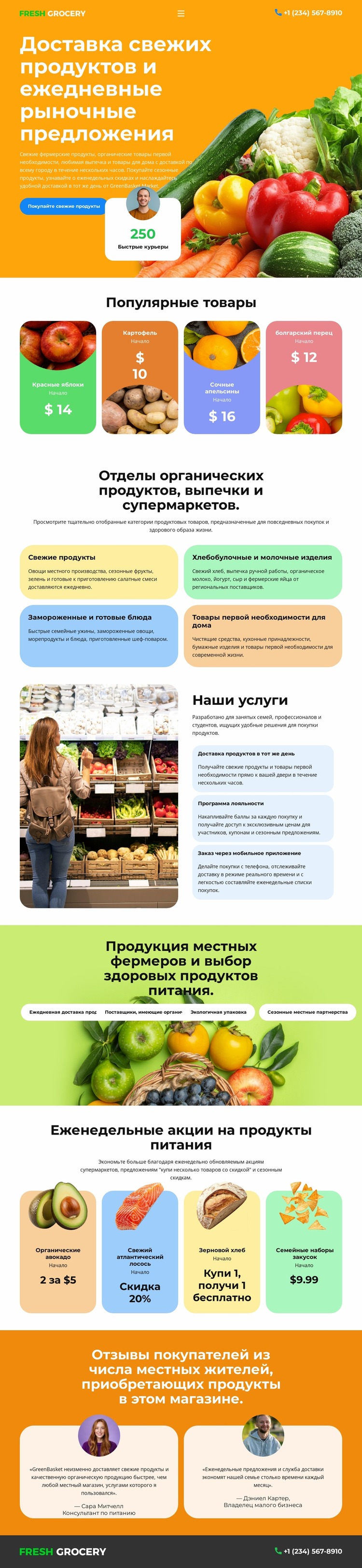 Продуктовый магазин Шаблон Joomla