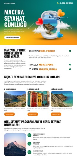 Seyahat Kişisel Günlüğü Için HTML Sayfa Tasarımı