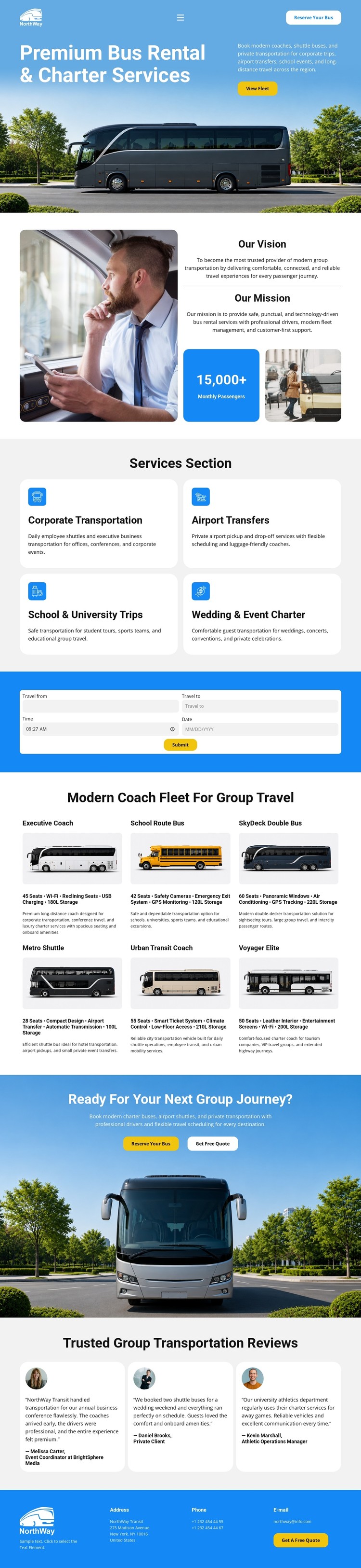 Modern Bus Rental CSS Template