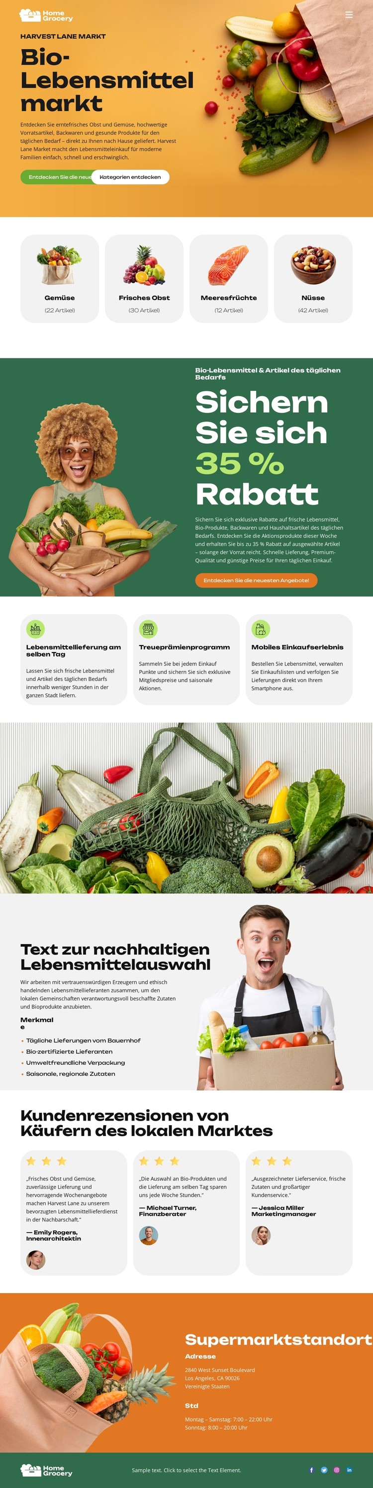 Lieferung frischer Lebensmittel CSS-Vorlage