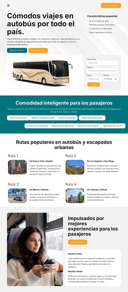Plantilla De Sitio Para Viajes Modernos En Autobús
