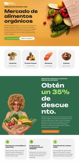 Entrega De Productos Frescos A Domicilio: Plantilla HTML5 Profesional Personalizable