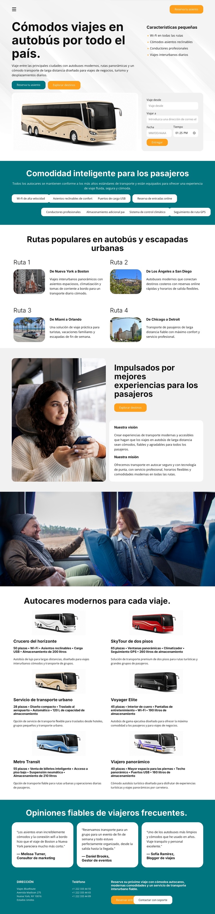 Viajes modernos en autobús Tema de WordPress