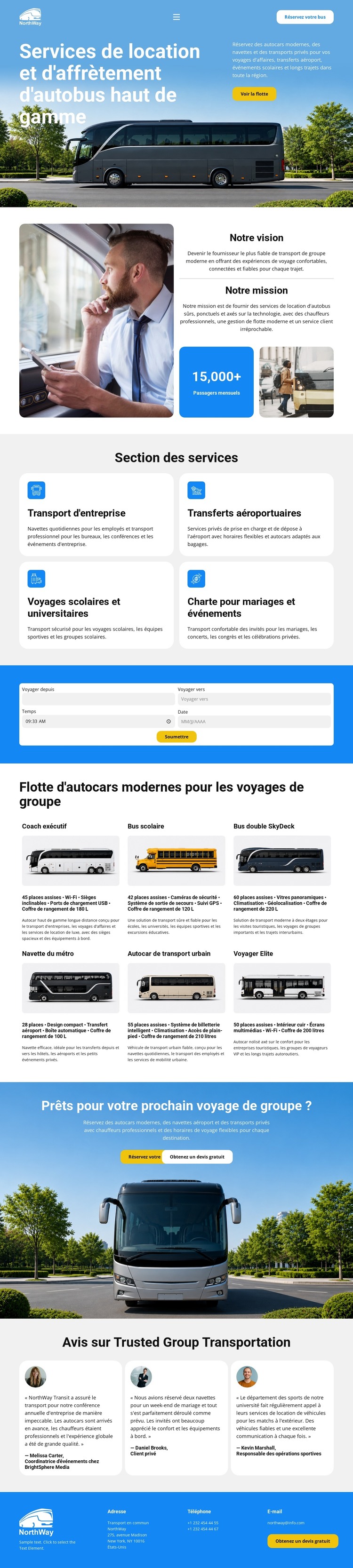 Modern Bus Rental Modèle HTML