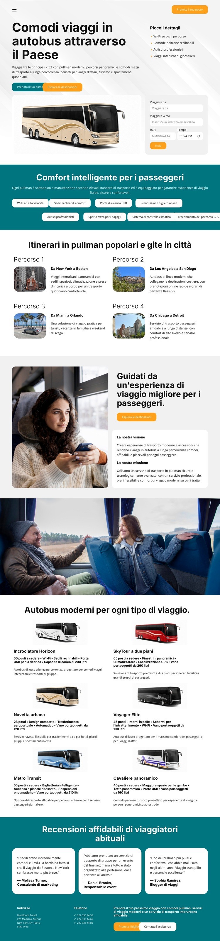 Viaggi in autobus moderni Modello HTML5