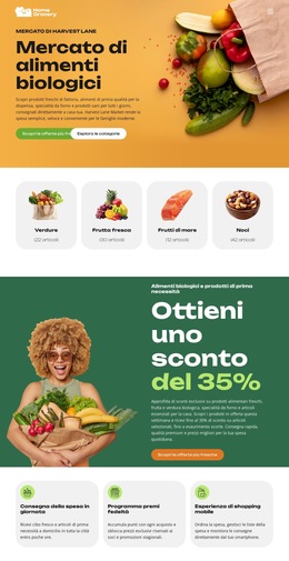 Layout Del Sito Web Per Consegna Di Prodotti Alimentari Freschi