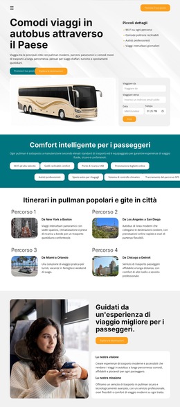 Viaggi In Autobus Moderni - Modello Di Pagina Web