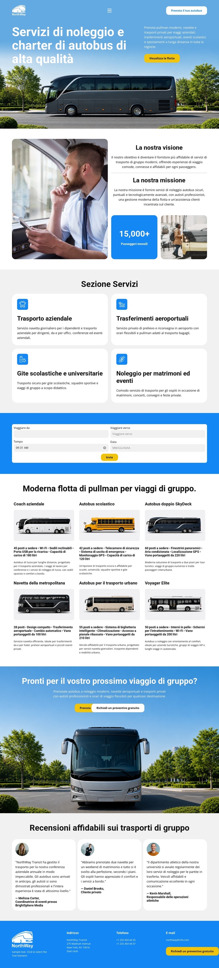 Modern Bus Rental Modello di sito Web