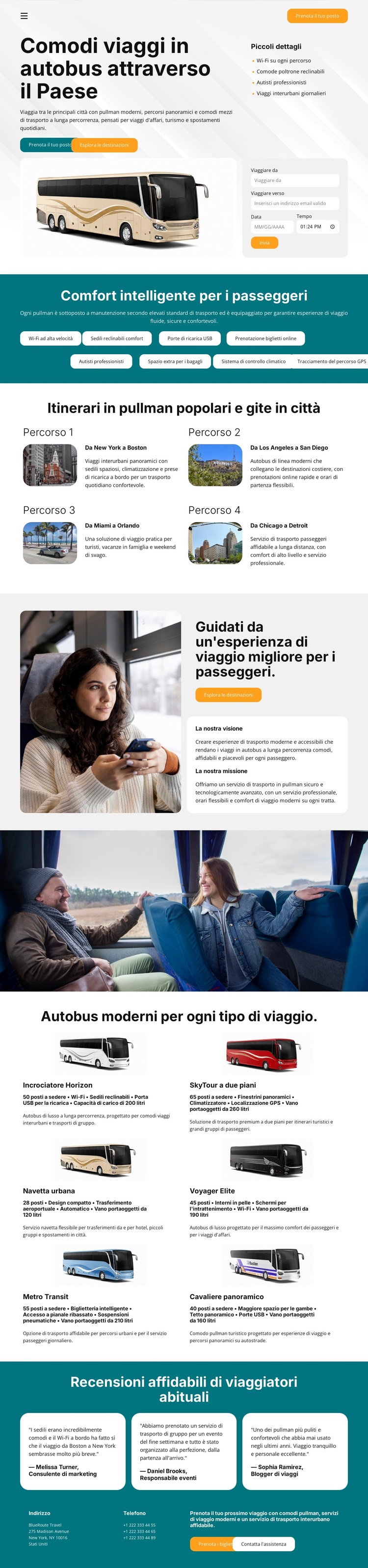 Viaggi in autobus moderni Tema WordPress