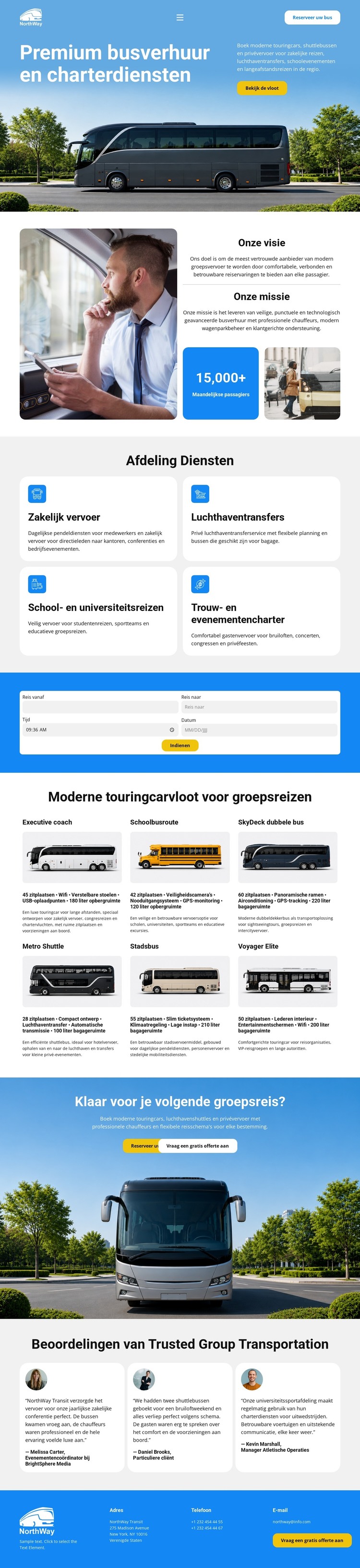 Modern Bus Rental HTML-sjabloon