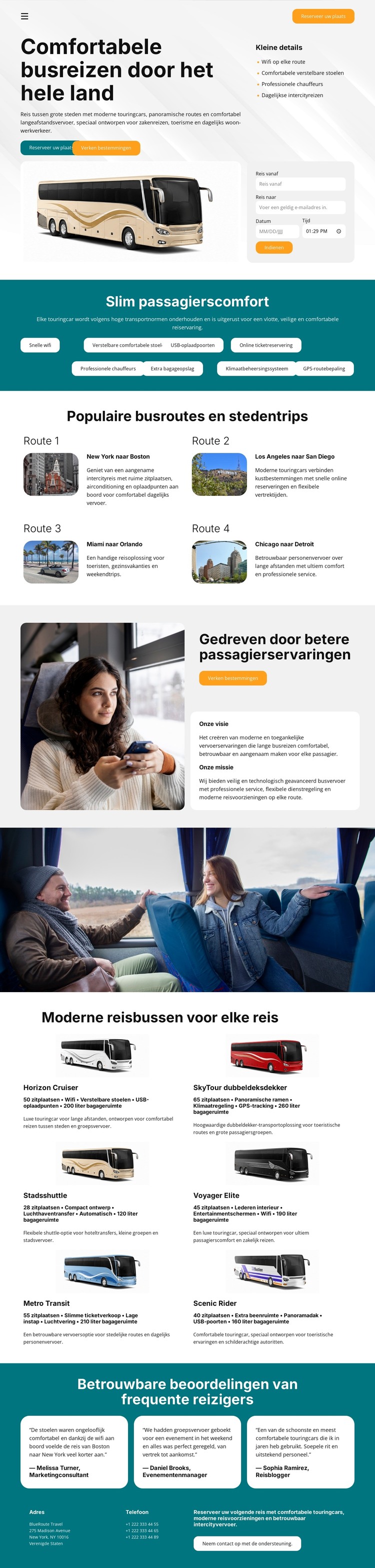 Modern busvervoer HTML-sjabloon