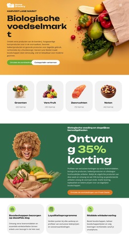 Website-Indeling Voor Verse Boodschappen Bezorgen