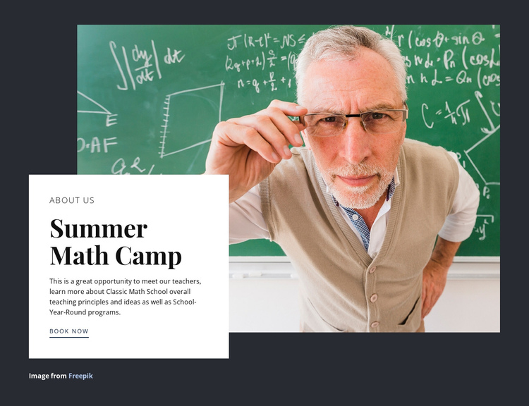 Summer math camp One Page Template