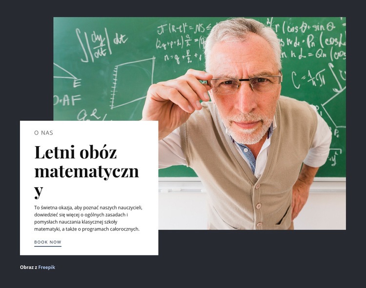 Letni obóz matematyczny Makieta strony internetowej