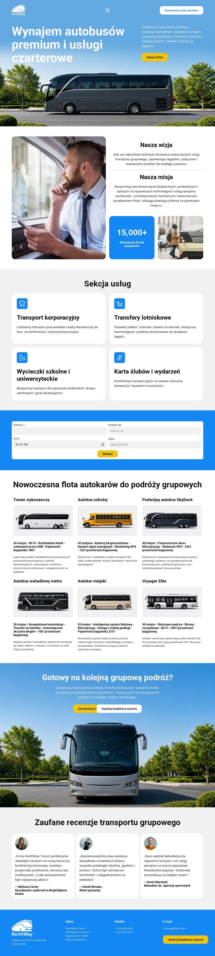 Modern Bus Rental Szablon witryny sieci Web