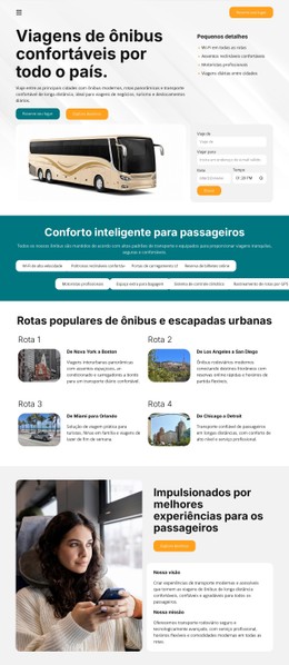 HTML5 Responsivo Para Viagens De Ônibus Modernas