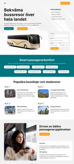 Webbplatsmall För Moderna Bussresor