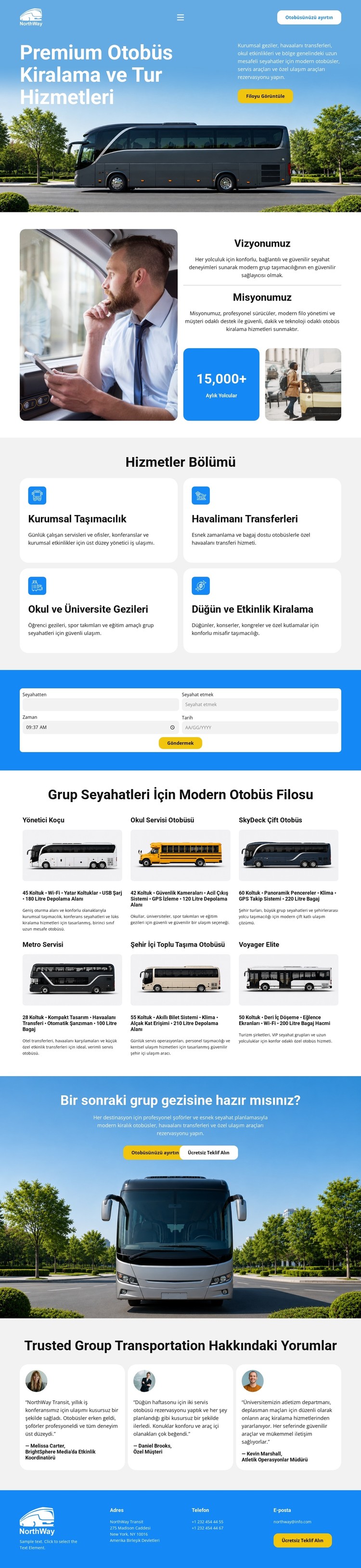 Modern Bus Rental CSS Şablonu