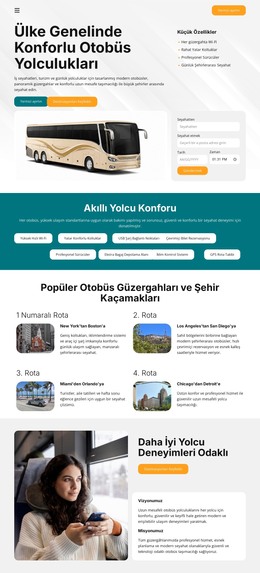 Modern Otobüs Seyahati Için Site Şablonu
