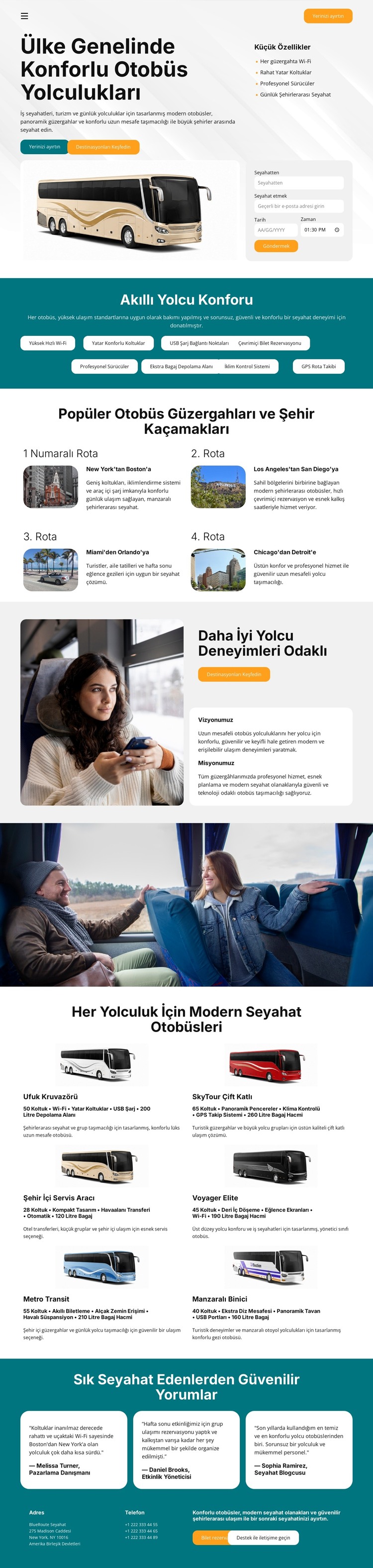 Modern Otobüs Seyahati HTML Şablonu