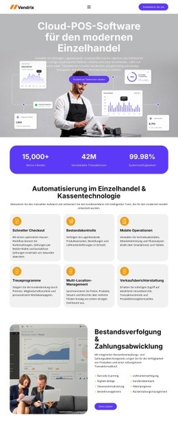 Kassensoftware Für Den Einzelhandel – Responsive HTML5-Vorlage