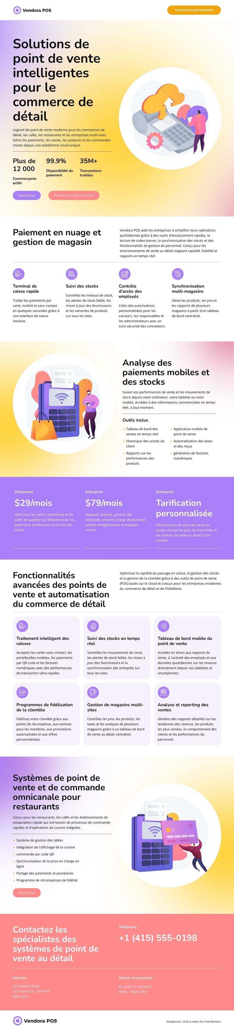 Point de vente Modèle HTML