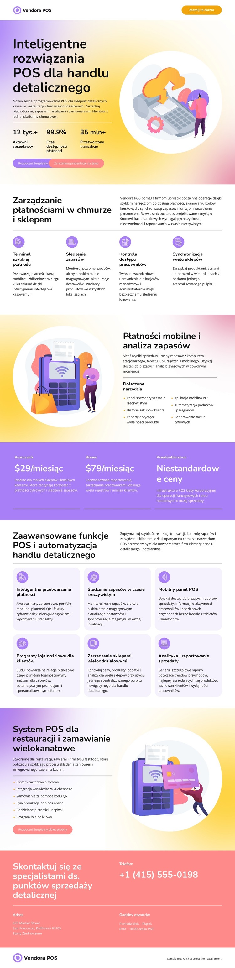 Punkt sprzedaży Szablon HTML