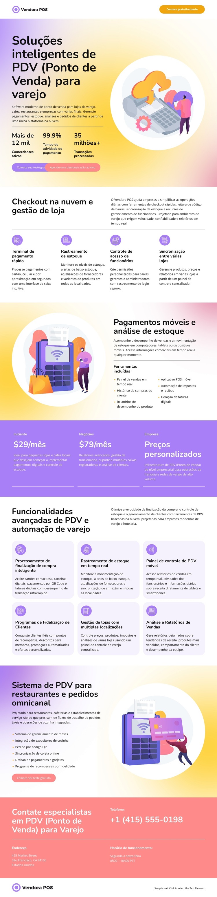 Ponto de Venda Modelo de site
