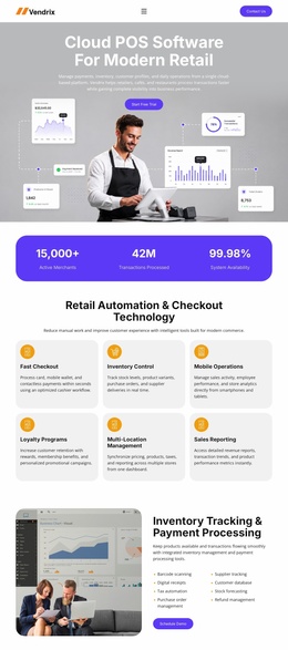 HTML Site For Retail POS Software