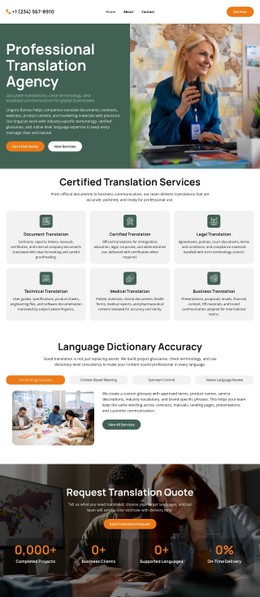 Dictionary Translation Agency Table CSS Template