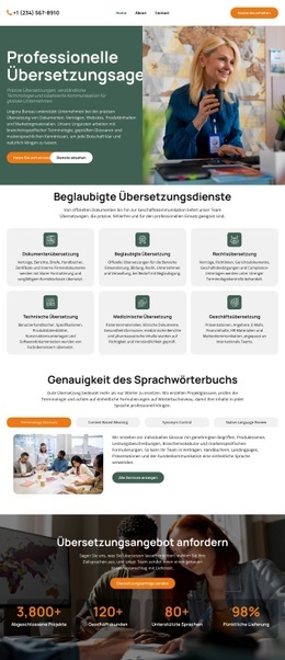 Wörterbuchübersetzungsagentur - HTML5-Vorlage