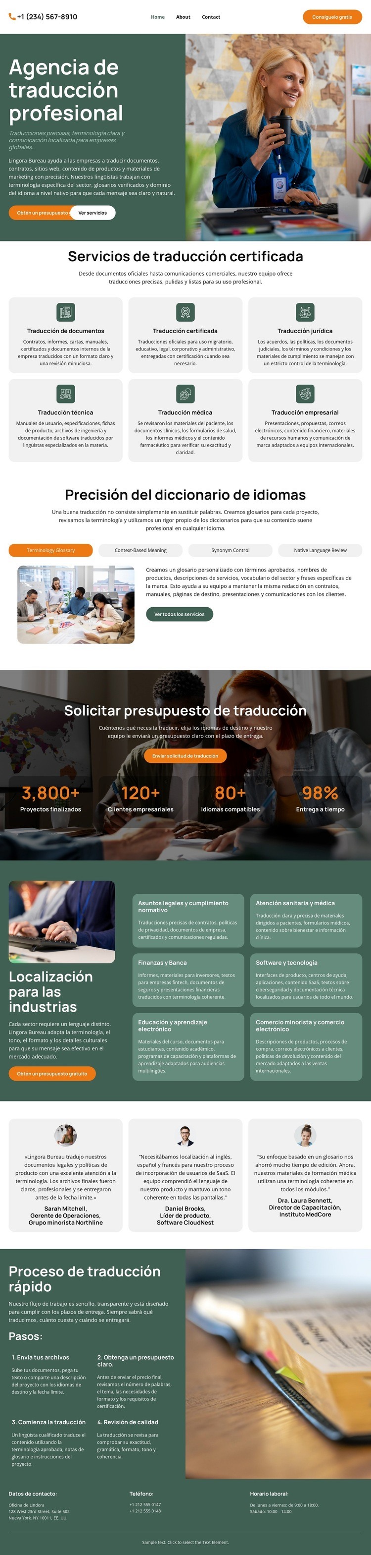 Agencia de traducción de diccionarios Diseño de páginas web