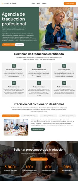 Agencia De Traducción De Diccionarios Plantilla CSS De Tabla
