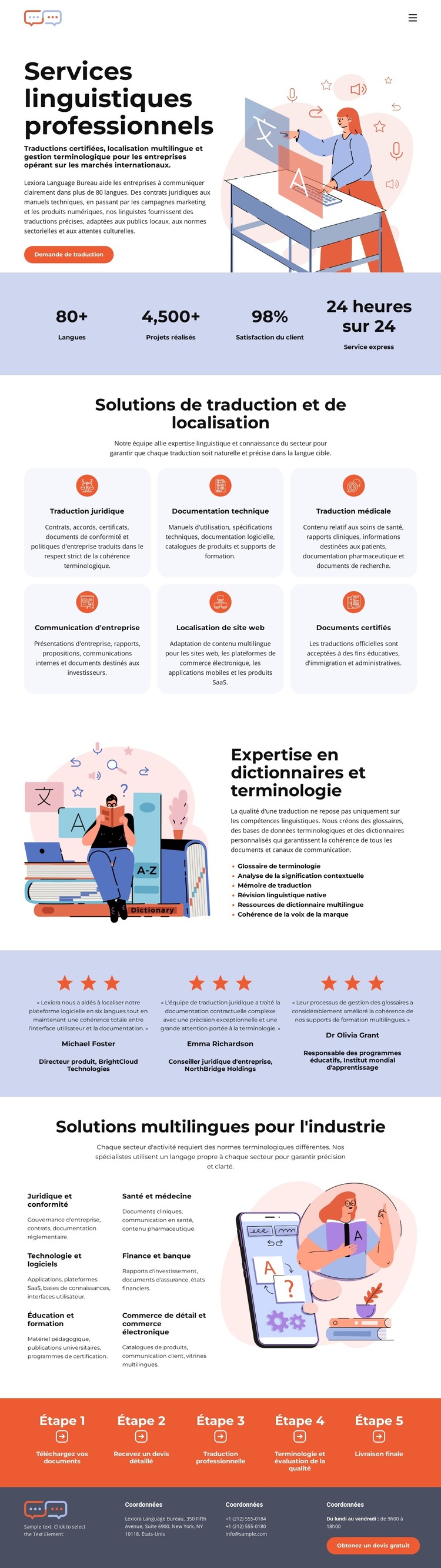 Bureau de traduction de dictionnaires Modèle de site Web
