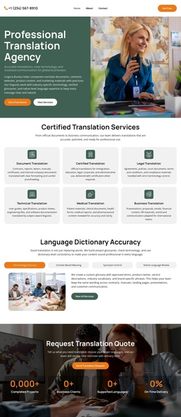 Dictionary Translation Agency - Responsive One Page Template