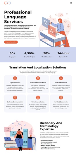 Dictionary Translation Bureau - Ultimate One Page Template