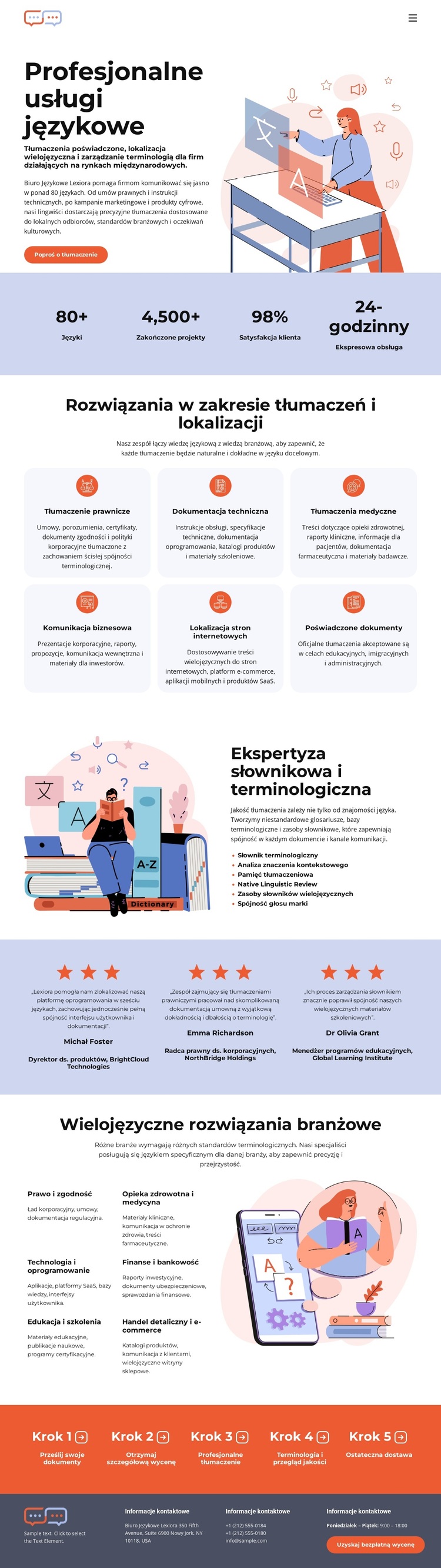 Biuro tłumaczeń słownikowych Motyw WordPress