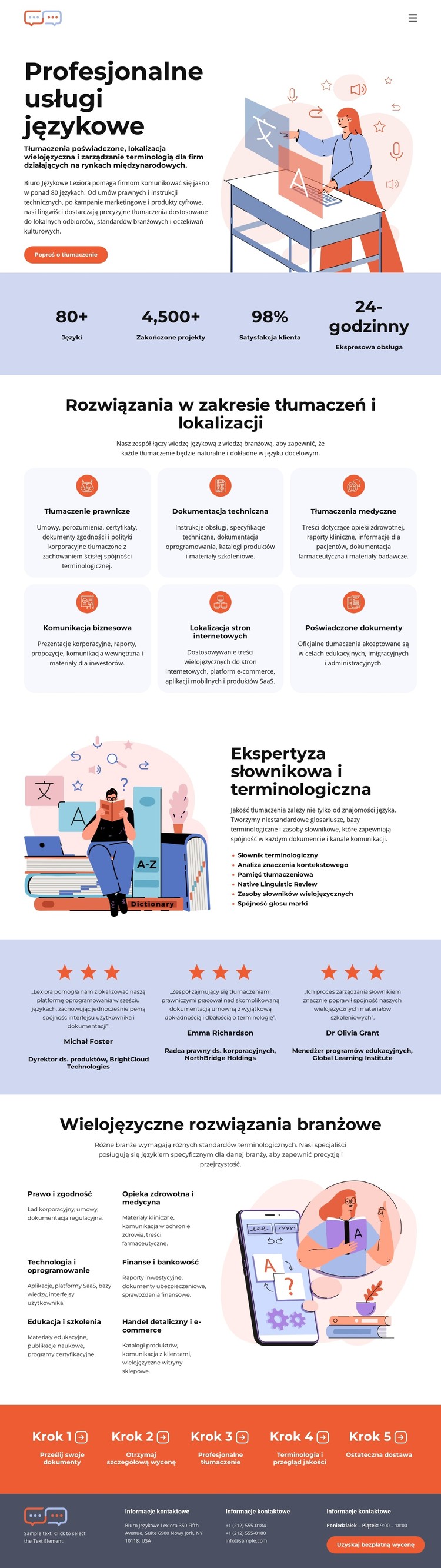 Biuro tłumaczeń słownikowych Szablon CSS