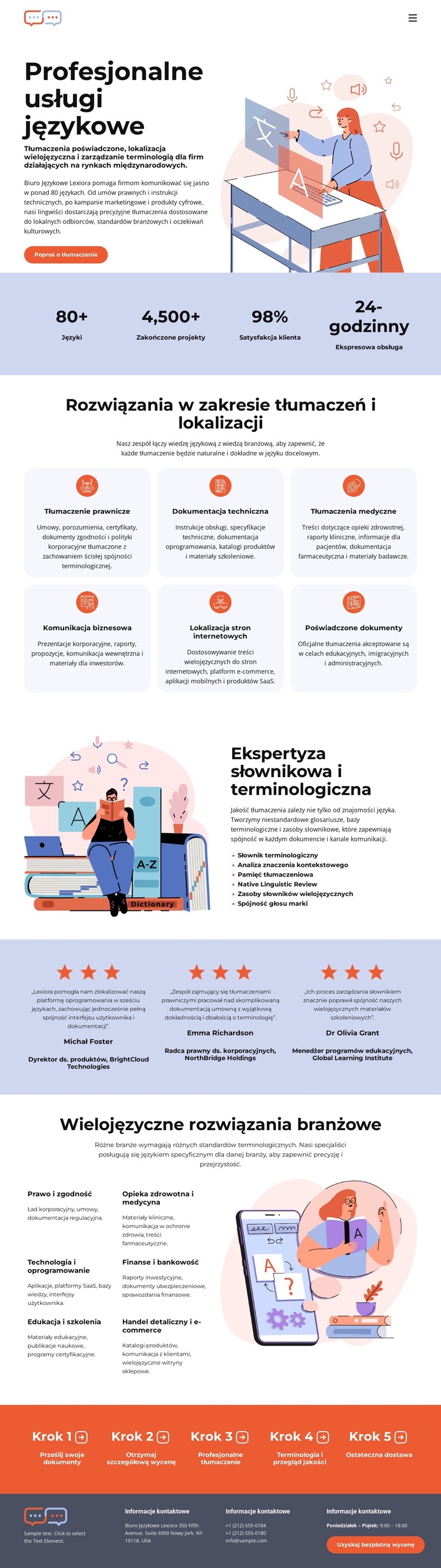 Biuro tłumaczeń słownikowych Szablon witryny sieci Web